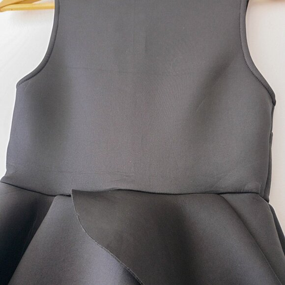 Asymmetrical Peplum Top Black Sleeveless Blouse – Size Small - Picture 5 of 7
